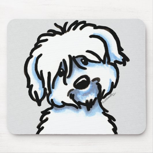 White Coton de Tulear Face Mousepad (Vorne)