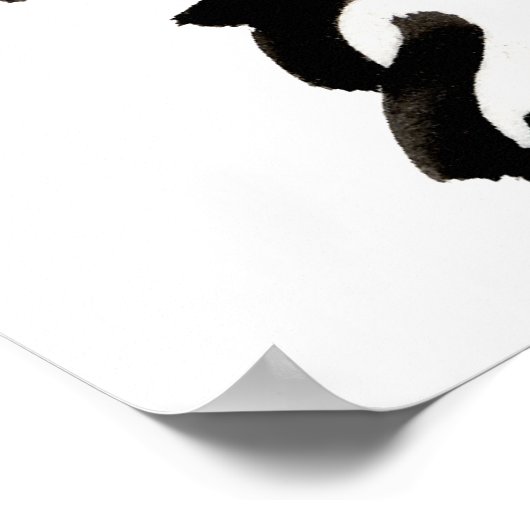 White Coton de Tulear Face Poster (Ecke)