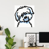 White Coton de Tulear Face Poster (Heimbüro)