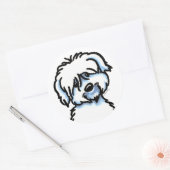 White Coton de Tulear Face Runder Aufkleber (Umschlag)