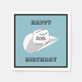 White Cowboy-Geburtstag Serviette (Vorderseite)