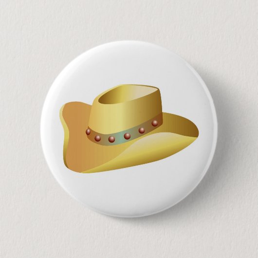 White Cowboy Hat Button (Vorderseite)