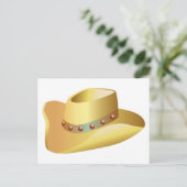 White Cowboy Hat Postkarte (Stehend Vorderseite)