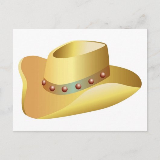 White Cowboy Hat Postkarte (Vorderseite)