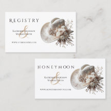 White Cowgirl Hut mit Blume Wedding Registry