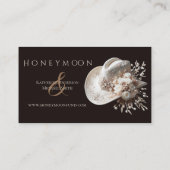 White Cowgirl Hut mit Blume Wedding Registry Visitenkarte (Rückseite)