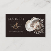 White Cowgirl Hut mit Blume Wedding Registry Visitenkarte (Vorderseite)