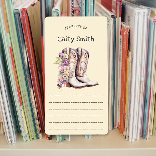 White Cowgirl Stiefel mit Blume Eigentum von