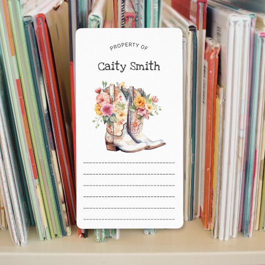 White Cowgirl Stiefel mit Blume Eigentum von