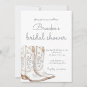 White Cowgirl Western Brautparty Einladung (Vorderseite)