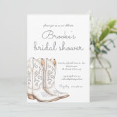 White Cowgirl Western Brautparty Einladung (Stehend Vorderseite)