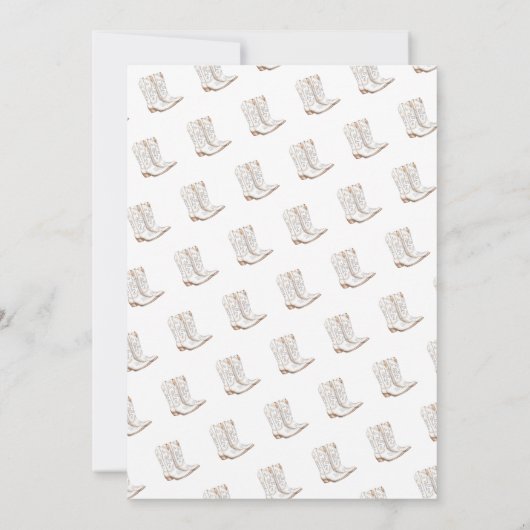 White Cowgirl Western Brautparty Einladung (Rückseite)