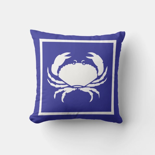 White Crab ~ Beach House Kissen (Vorderseite)