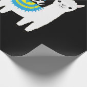 White Crazy Alpaca Llama Lady Geschenkpapier (Ecke)
