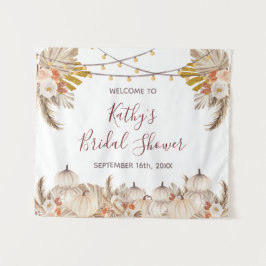 White Cream Pumpkin Brautparty Zeichenband Wandteppich