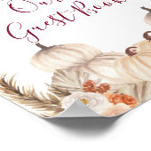 White Cream Pumpkin Floral Bitte Unterschreiben Si Poster (Ecke)