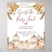 White Cream Pumpkin Floral Ratet die Baby Food Poo Poster (Vorne)