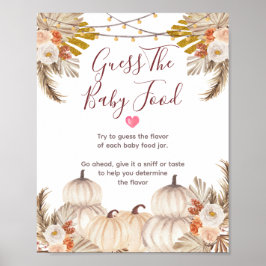 White Cream Pumpkin Floral Ratet die Baby Food Poo Poster