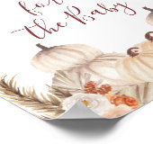 White Cream Pumpkin Floral Vorhersagen für Baby Poster (Ecke)