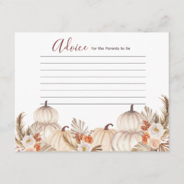 White Cream Pumpkin Rustikale Blumenberatungskarte Begleitkarte