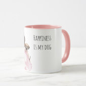 White Cream Puppy Black Lady Dog Mom   Tasse (VorderseiteRechts)