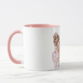 White Cream Puppy Dog Mom Pink   Tasse (Links)