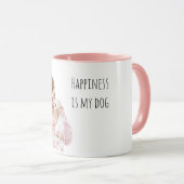 White Cream Puppy Dog Mom Pink Tasse (VorderseiteRechts)