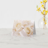 White cream roses Wedding Karte (Gelbe Blume)