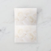 White cream roses Wedding Karte (Innenseite)