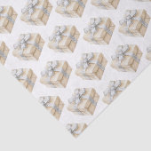 White Cream Silver Sparkle Bows Gifts Christmas Seidenpapier (Ausschnitt)