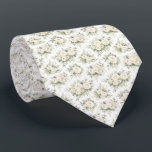 White Cream Watercolor Florals Wedding Groomsmen  Krawatte<br><div class="desc">Elegant white and cream with greenery watercolor florals wedding necktie.  Perfect for the groom,  groomsmen,  father of the bride or father of the groom. Have the whole wedding party match and look fantastic.</div>