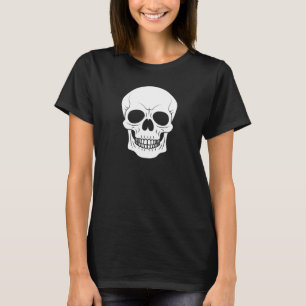White Creepy Skull Silhouette Einfaches Halloween T-Shirt