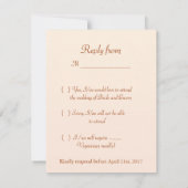 White - Creme Orchids Einladung Antwort. UAWG (Rückseite)