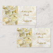 White-Creme-Rose Tischkarten Platzkarten Visitenka (Vorne/Hinten)