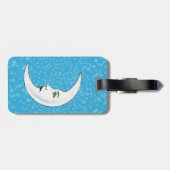 White Crescent Moon Elegantes Gesicht White Open S Gepäckanhänger (Rückseite horizontal)