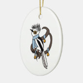 White-crested helmetshrike keramik ornament (Links)