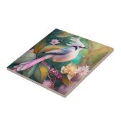 White Creush Blush Schwanz Jay Fantasy Bird Fliese (Seite)