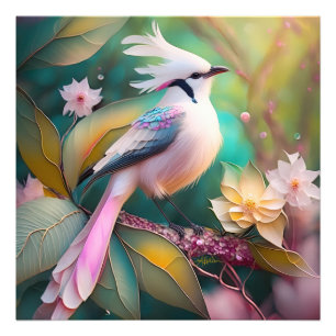 White Creush Blush Schwanz Jay Fantasy Bird Fotodruck