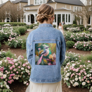White Creush Blush Schwanz Jay Fantasy Bird Jeansjacke