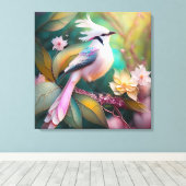 White Creush Blush Schwanz Jay Fantasy Bird Leinwanddruck (Insitu (Holzboden))