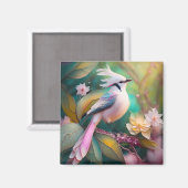 White Creush Blush Schwanz Jay Fantasy Bird Magnet (Vorderseite/Rückseite)
