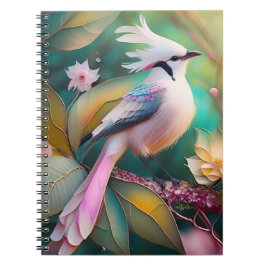 White Creush Blush Schwanz Jay Fantasy Bird Notizblock