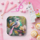 White Creush Blush Schwanz Jay Fantasy Bird Pappteller (Party)