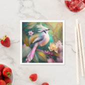 White Creush Blush Schwanz Jay Fantasy Bird Serviette (Beispiel)