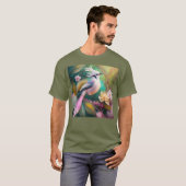 White Creush Blush Schwanz Jay Fantasy Bird T-Shirt (Vorne ganz)