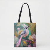 White Creush Blush Schwanz Jay Fantasy Bird Tasche (Vorderseite)