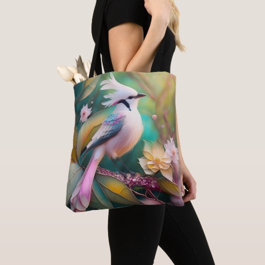White Creush Blush Schwanz Jay Fantasy Bird Tasche (Von Nahem)