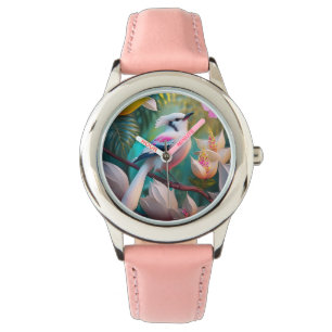 White Creush Chested Fantasy Bird Armbanduhr