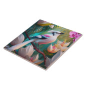 White Creush Chested Fantasy Bird Fliese (Seite)