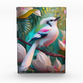 White Creush Chested Fantasy Bird Fotoblock (Vorderseite)